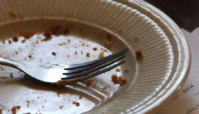 Dirty plate with fork